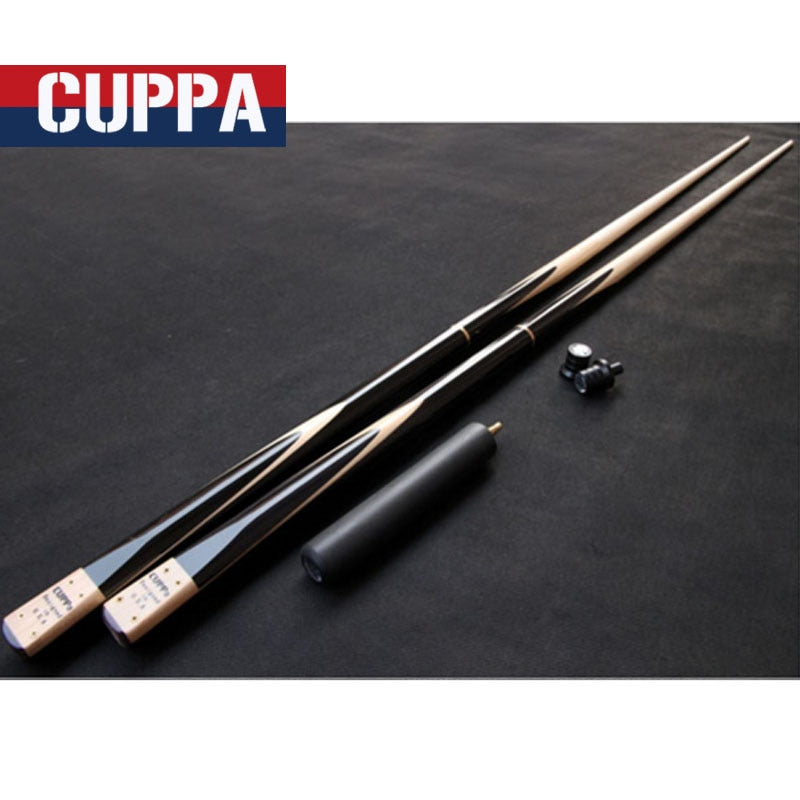 Handmade Cuppa 3/4 Snooker Cues Sticks 9.8mm Tips With Extension Ebony Wood Handle China Anti Cracking Lacquer Craft