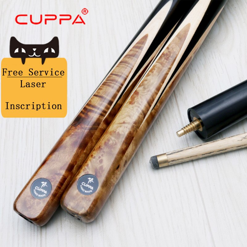 Cuppa Handmade Snooker Cues 3 4 Snooker Cue Case Set 9.8mm Tip Burl Wood Handle For Black 8