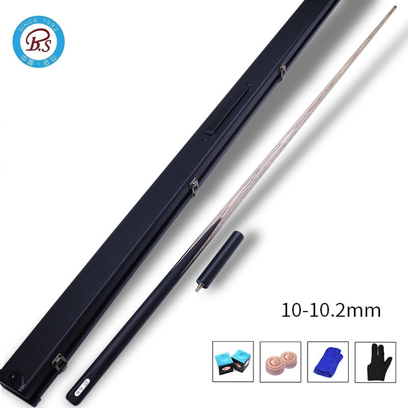 BS New Arrival One Piece Billiard Snooker Cue Stick 10.2mm Tip with Hard Snooker Cue Case Set