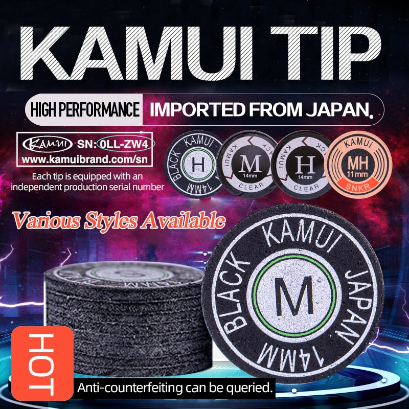 Japanese Original KAMUI Clear Cue Tips Billiard Pool Cue KAMUI Tip 14mm SS/S/M/H Snooker Tip Brown 11mm M/MH Billiard Accessory
