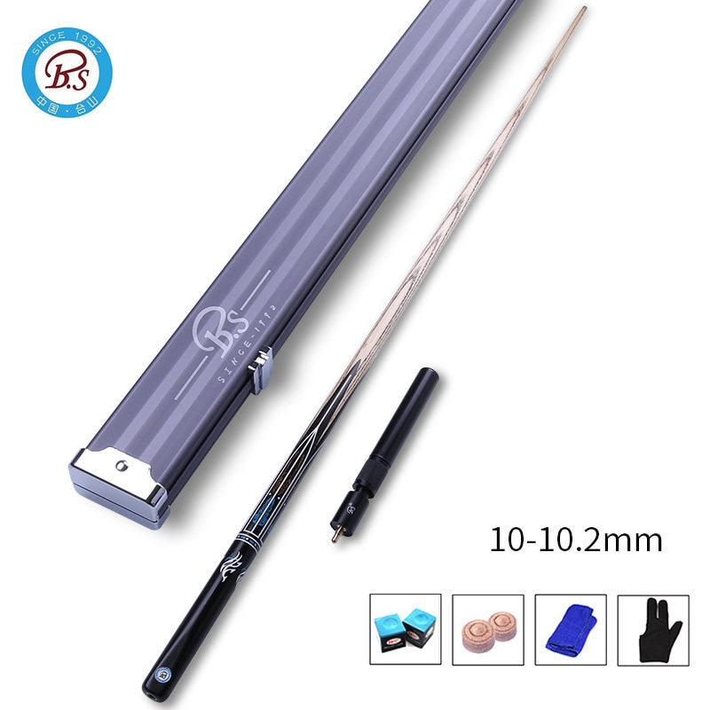 BS New Arrival One Piece Billiard Snooker Cue Stick 10.2mm Tip with Hard Snooker Cue Case Set