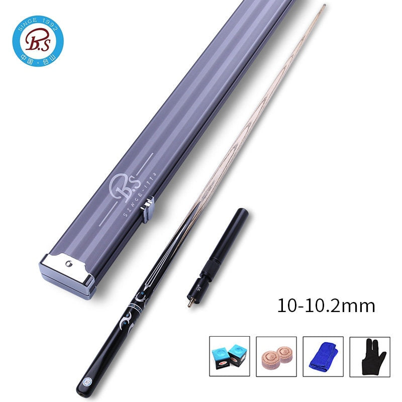BS New Arrival One Piece Billiard Snooker Cue Stick 10.2mm Tip with Hard Snooker Cue Case Set