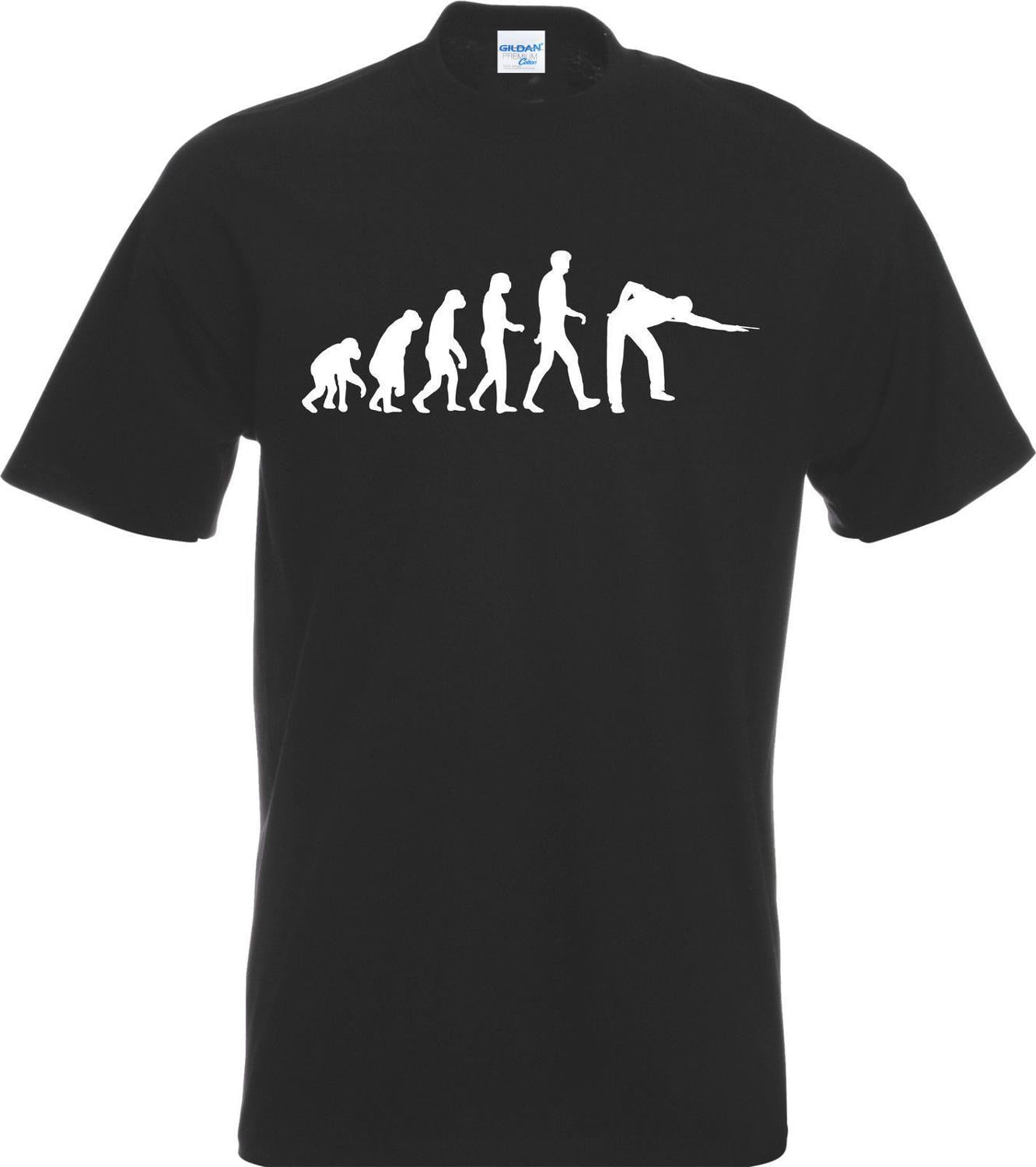 Summer Style Fashion Men's Print Casual Top Snooker Pool Players T-Shirts Evolution Men's Print Casual Tee Shirts