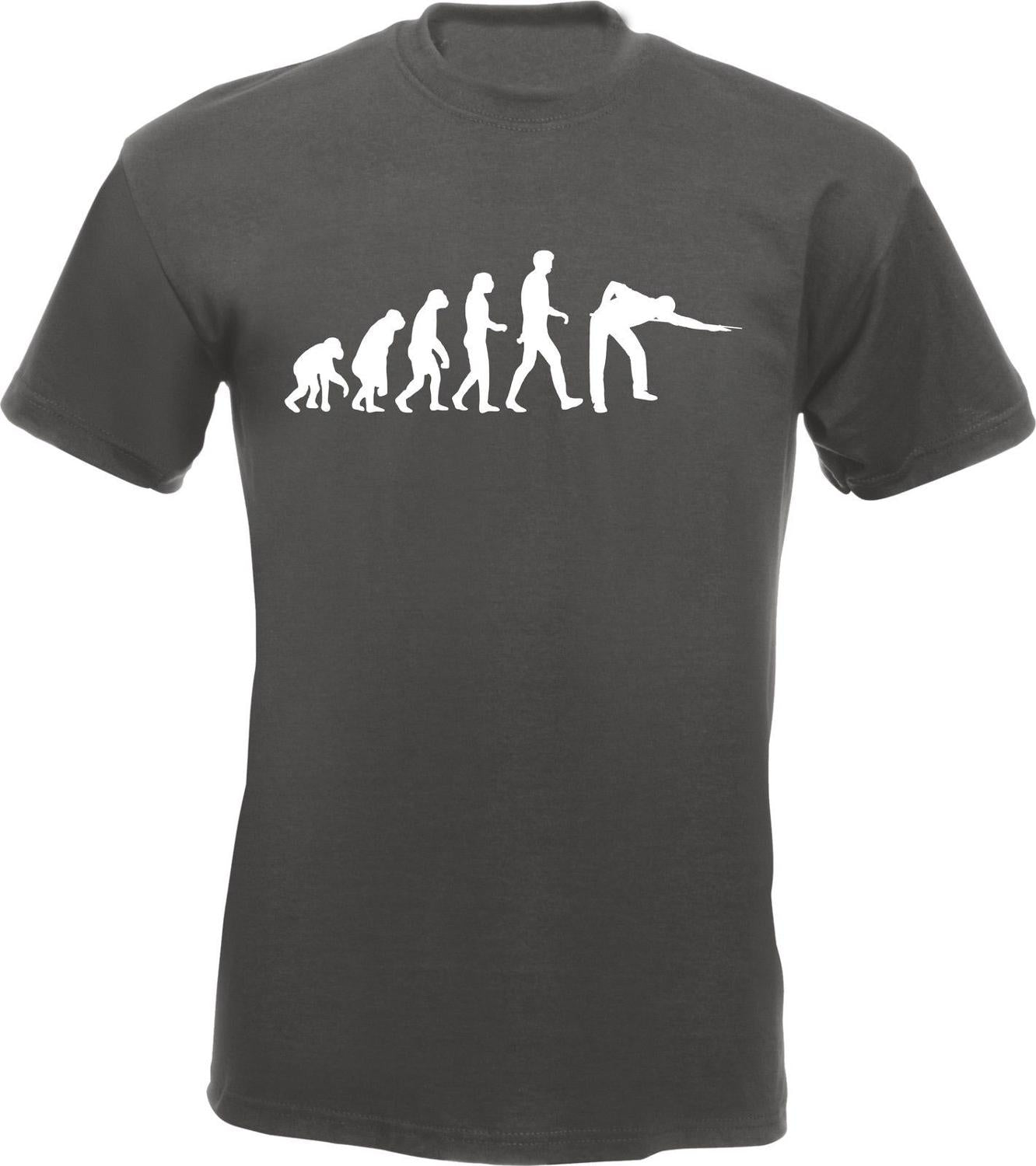 Summer Style Fashion Men's Print Casual Top Snooker Pool Players T-Shirts Evolution Men's Print Casual Tee Shirts