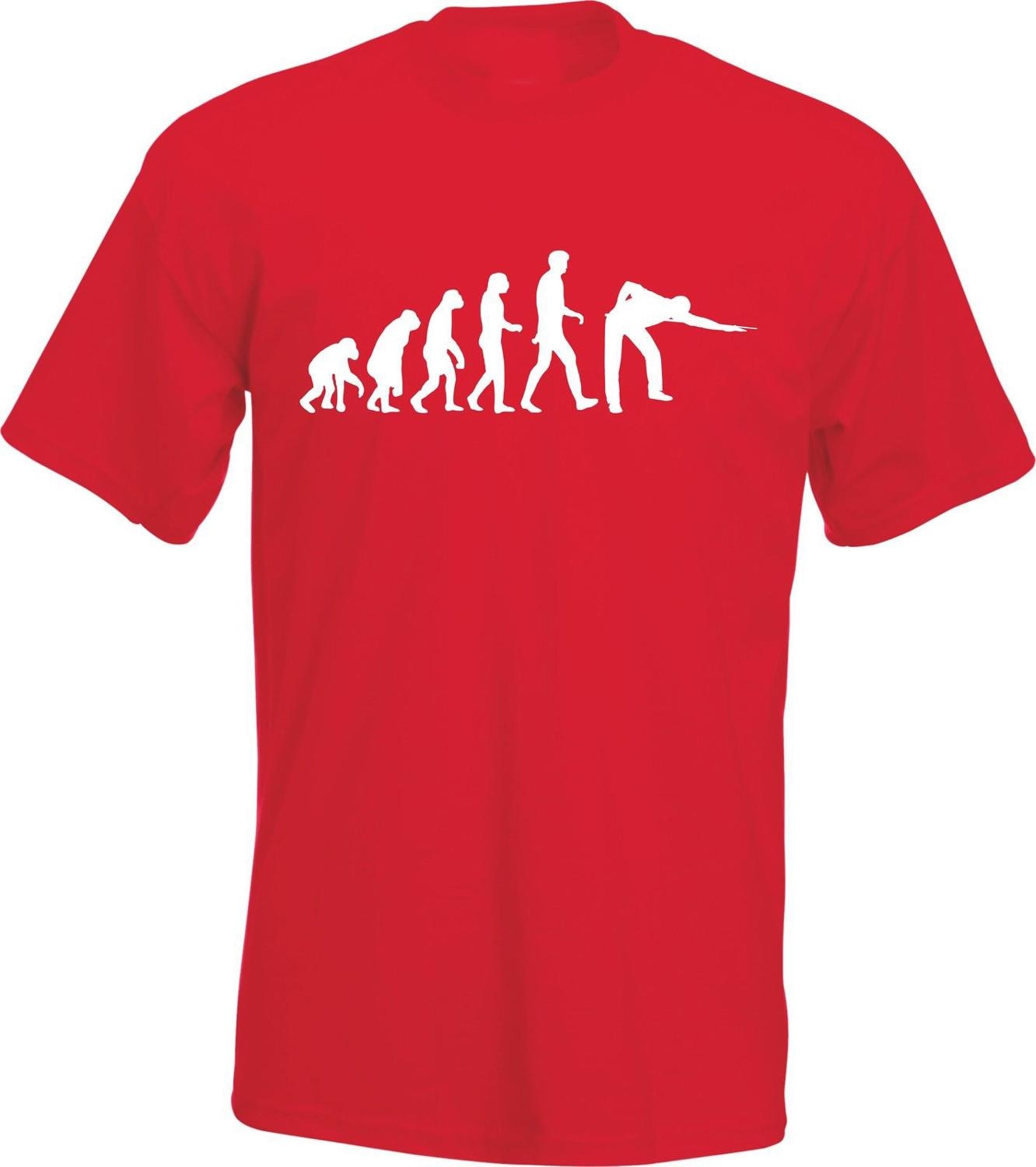 Summer Style Fashion Men's Print Casual Top Snooker Pool Players T-Shirts Evolution Men's Print Casual Tee Shirts