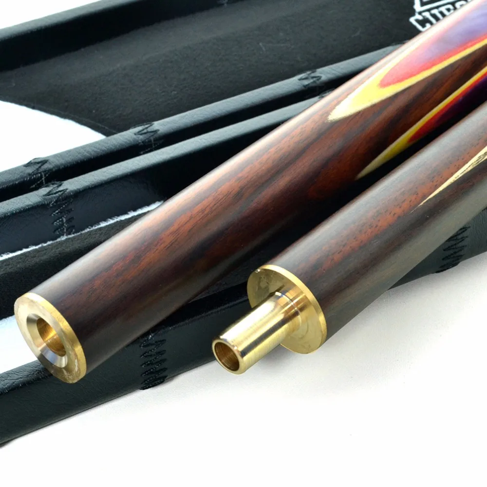 CUESOUL 57" 3/4 Jointed Snooker Cue Hand-Spliced with 2 Extensions Packed in Leatherette Cue Case