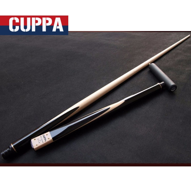 Handmade Cuppa 3/4 Snooker Cues Sticks 9.8mm Tips With Extension Ebony Wood Handle China Anti Cracking Lacquer Craft