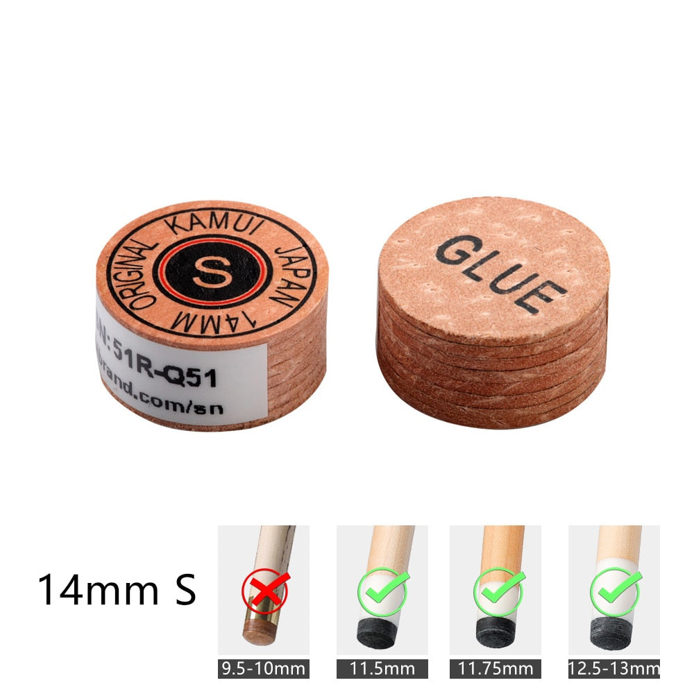 Japanese Original KAMUI Clear Cue Tips Billiard Pool Cue KAMUI Tip 14mm SS/S/M/H Snooker Tip Brown 11mm M/MH Billiard Accessory