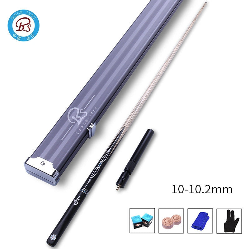 BS New Arrival One Piece Billiard Snooker Cue Stick 10.2mm Tip with Hard Snooker Cue Case Set
