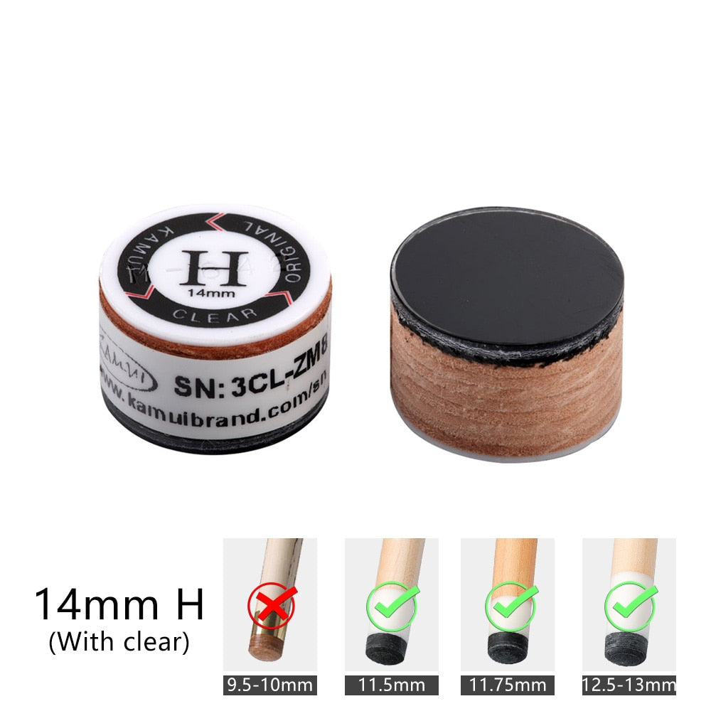 Japanese Original KAMUI Clear Cue Tips Billiard Pool Cue KAMUI Tip 14mm SS/S/M/H Snooker Tip Brown 11mm M/MH Billiard Accessory