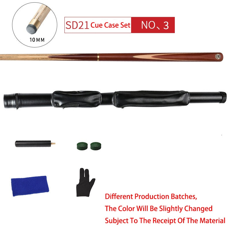 2022 New Billiards JIAN YING SD Series Snooker Cue 10mm Tip Ash Shaft Snooker Cue Case Set
