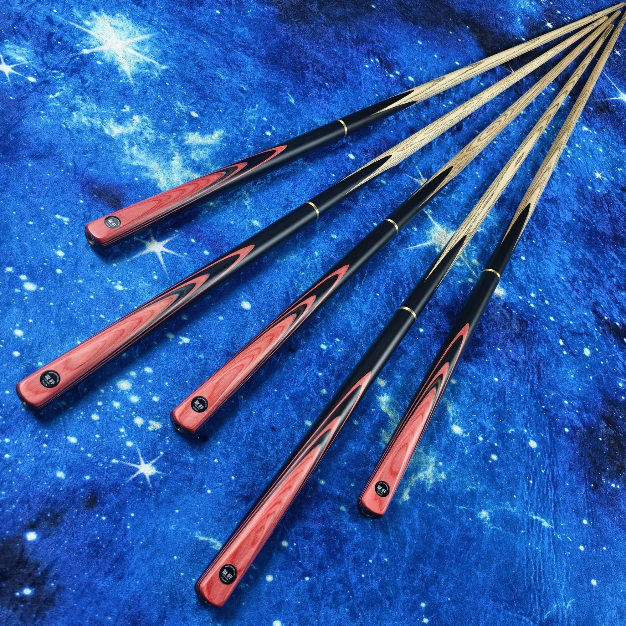 Snooker & Billiard Cues 3/4 Jointed Ash Wood Shaft Black Red Wooden Butt Handmade Pool Cue Stick For Billiard Sports