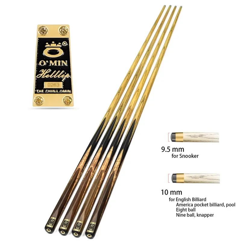 YWM Certificate SO-4 One 1 Piece 3/4 Handmade Helllip Snooker Cue Ash Wood Pool Game Snooker Cue Ebony Omin Pool Snooker &