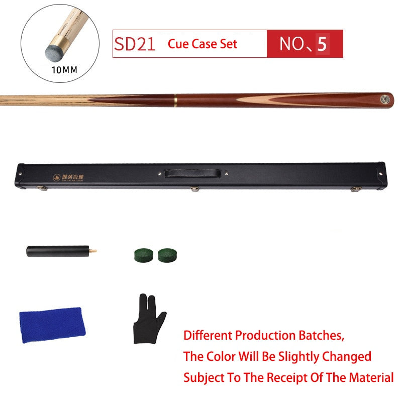 2022 New Billiards JIAN YING SD Series Snooker Cue 10mm Tip Ash Shaft Snooker Cue Case Set