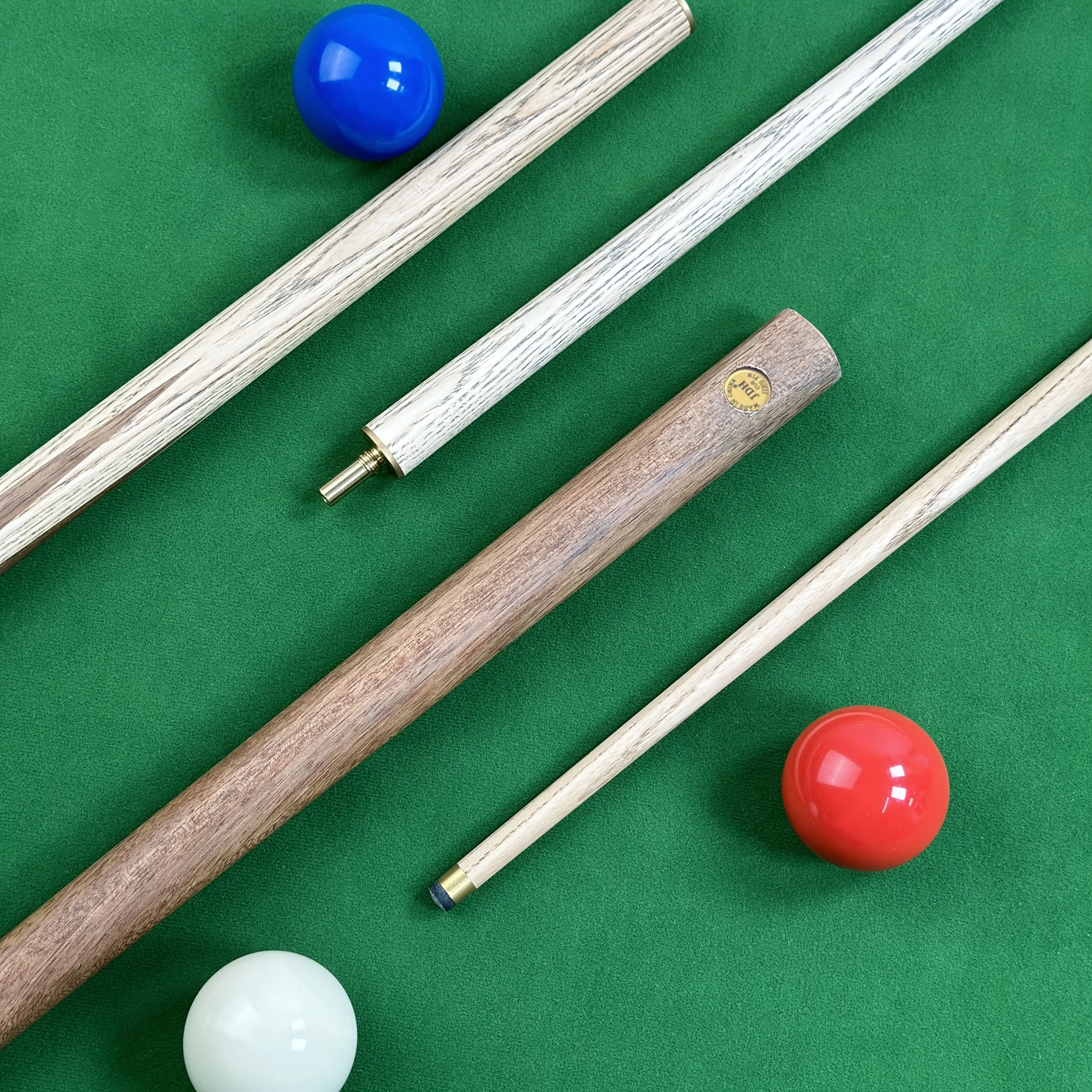 1pc Snooker Cue 1/2 Joint Structure Brass Mid-Ring Tip Solid Wood Pool Cue