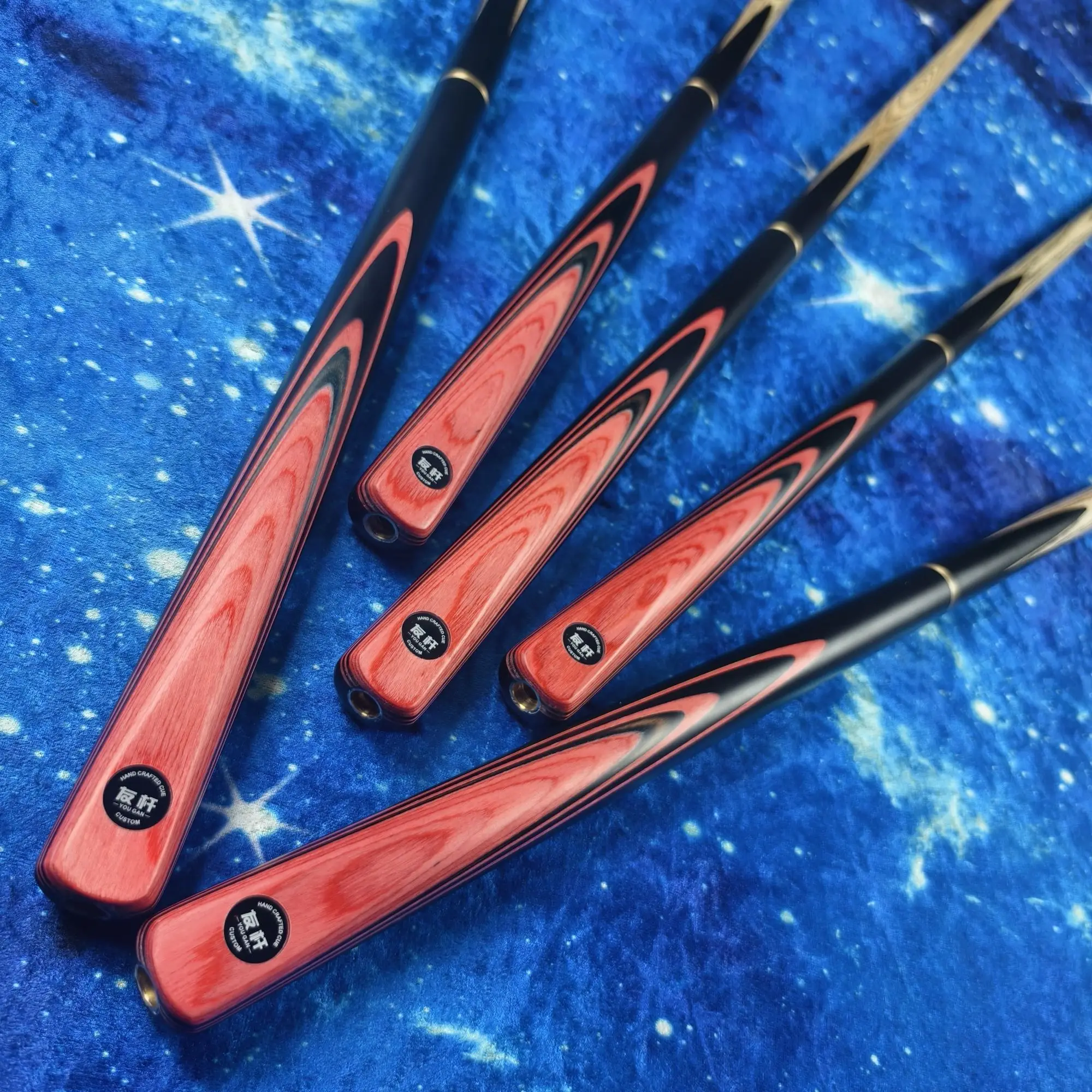 Snooker & Billiard Cues 3/4 Jointed Ash Wood Shaft Black Red Wooden Butt Handmade Pool Cue Stick For Billiard Sports