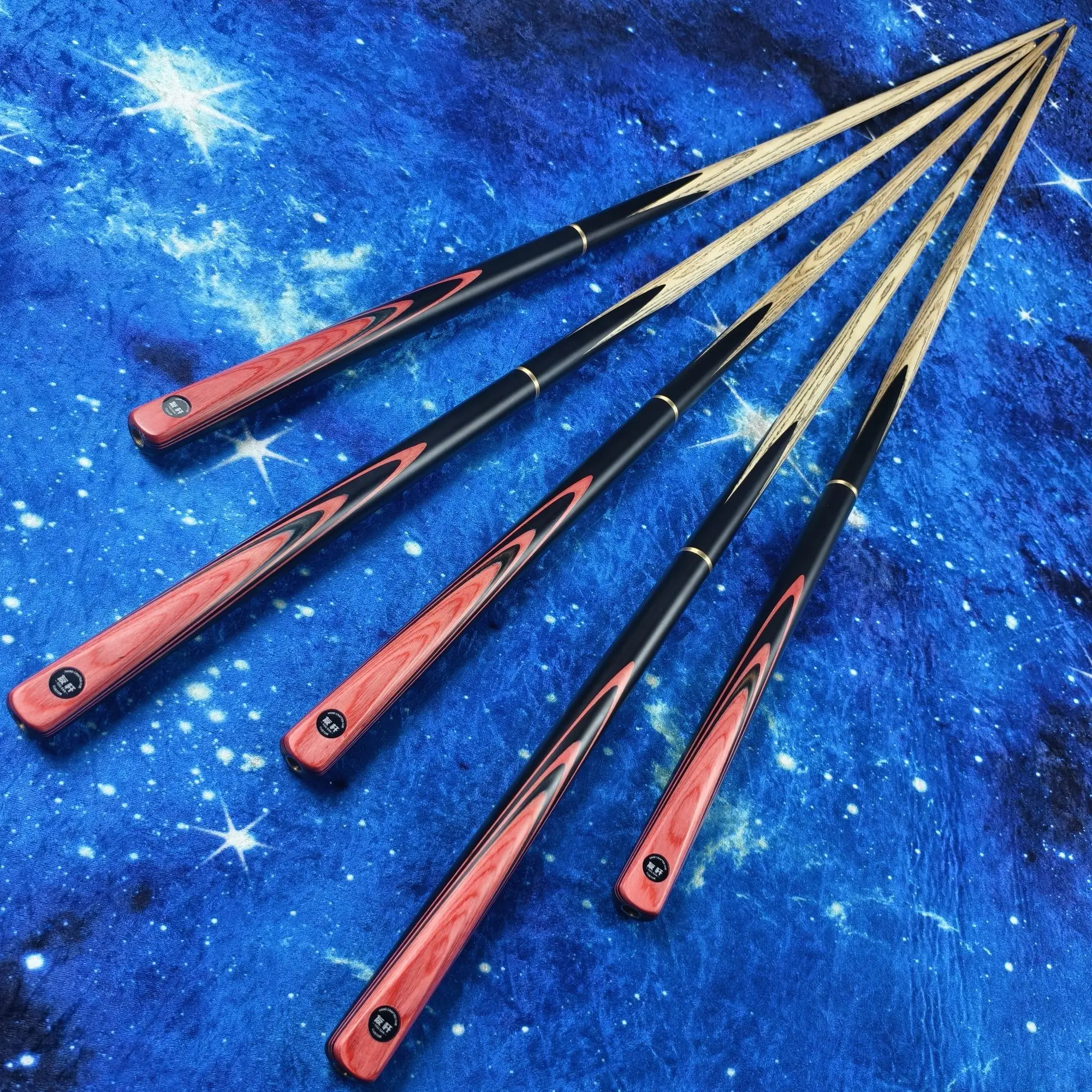 Snooker & Billiard Cues 3/4 Jointed Ash Wood Shaft Black Red Wooden Butt Handmade Pool Cue Stick For Billiard Sports