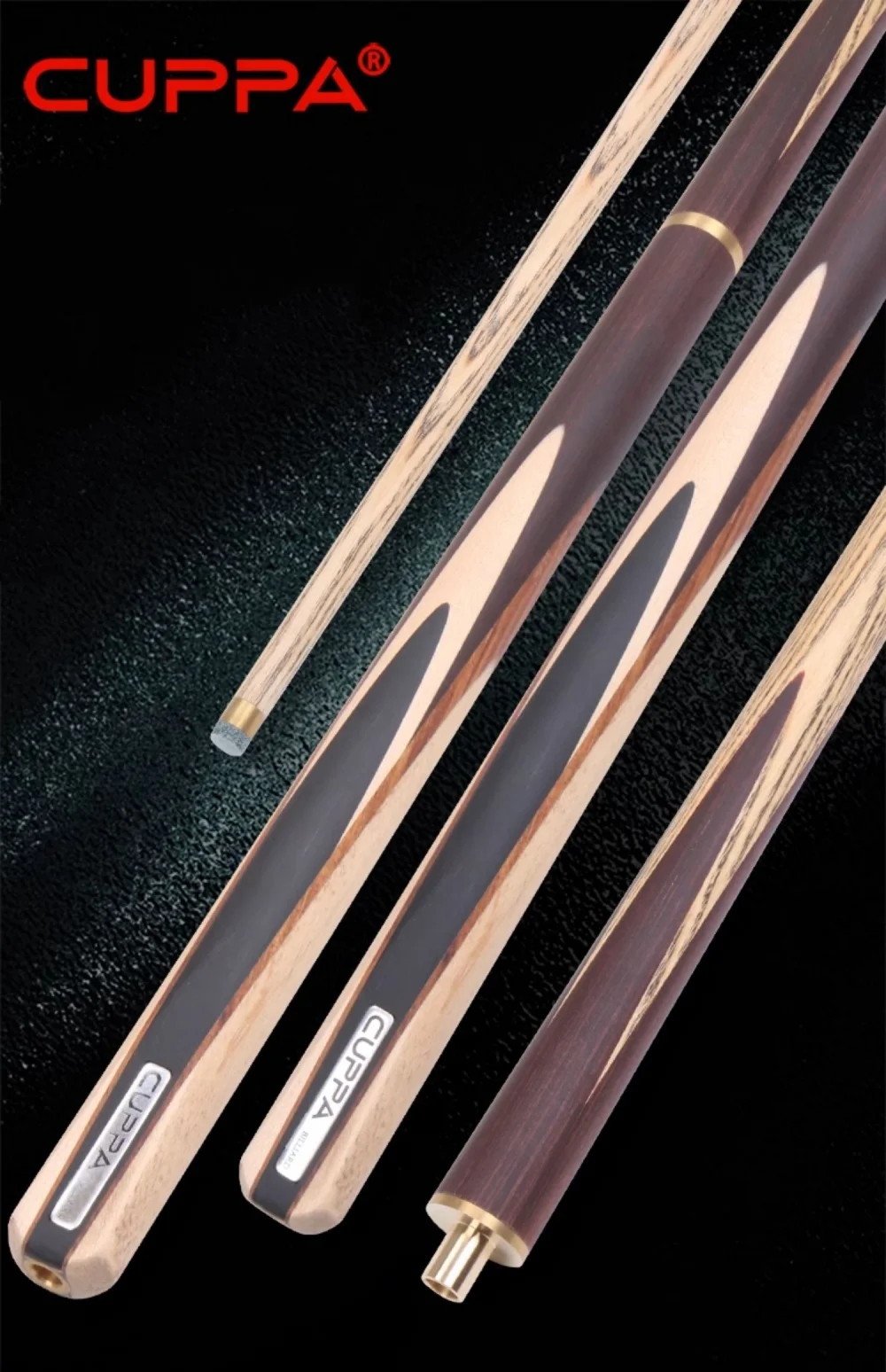 CUPPA 57" Traditional Snooker Billiard Pool Cue Stick 9.5/10/11.5mm + Extender + Case Set