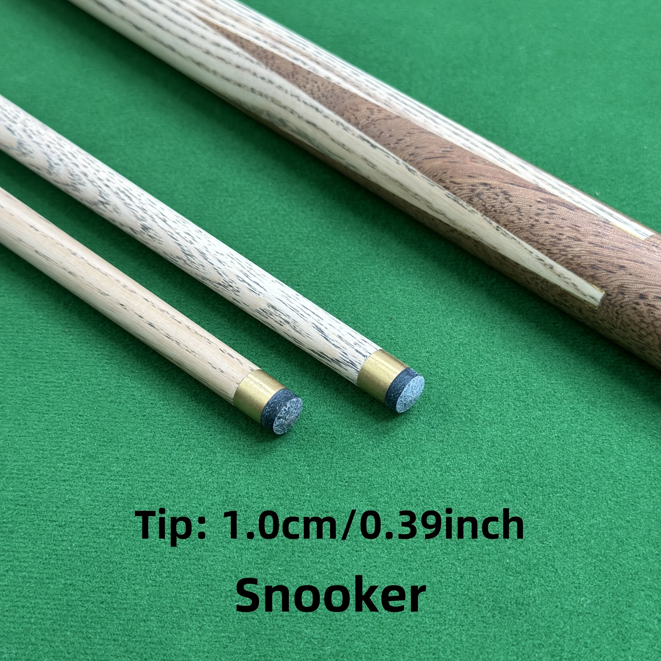 1pc Snooker Cue 1/2 Joint Structure Brass Mid-Ring Tip Solid Wood Pool Cue